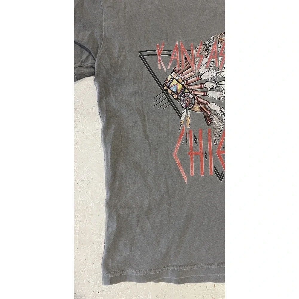 Kansas‎ City Chiefs Native American Shirt Youth Boys Medium Gray Football NFL